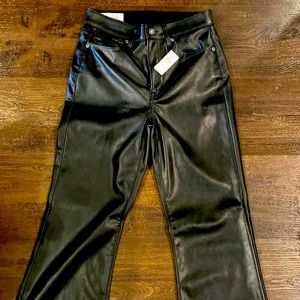 Faux leather flare pants